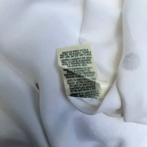 Anthropologie Cloth & Stone Polka Dot Seamed Dress White Rose Gold Size XS - Picture 10 of 11